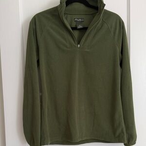 Eddie Bauer Olive Zip-Up Sweater
